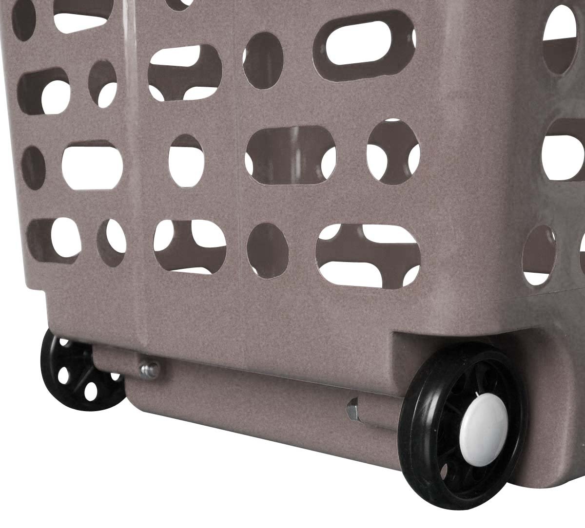 plasteo® Wäschekorb Wäschesammler Wäschesortierer | Fahrbar mit 2 Körbe und Griffen | Wäsche Trennen | Robust und Stabil | 50 Liter + 20 Liter | Luftdurchlässig | Taupe