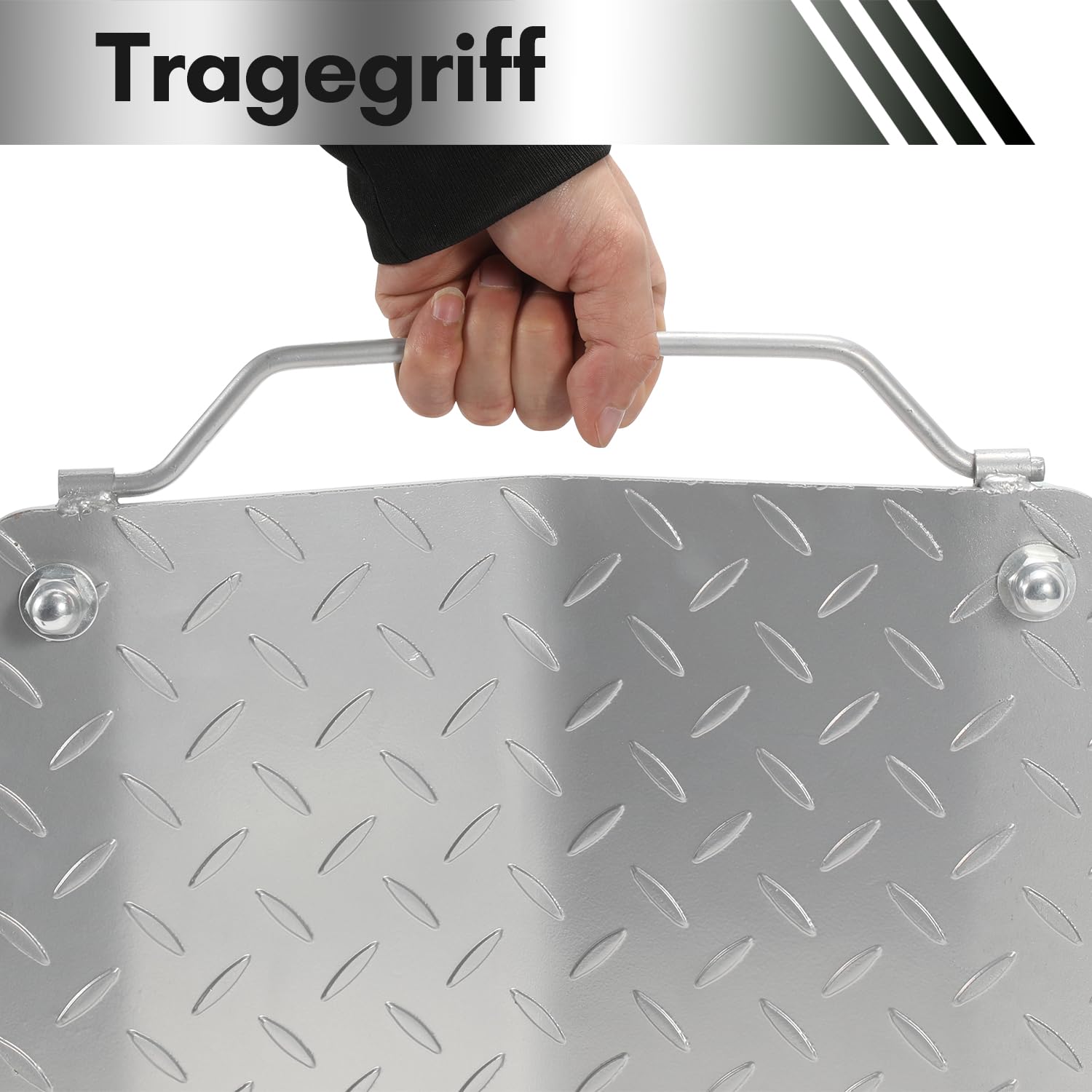 2 Stück Rangierhilfe, Rangierhilfe pkw bis 500kg pro Plattform, Mobile Reifenplattform 41x30x13cm mit 360° drehbare Rollen, Geeignet für Autos, Motorräder, Traktoren, Silber