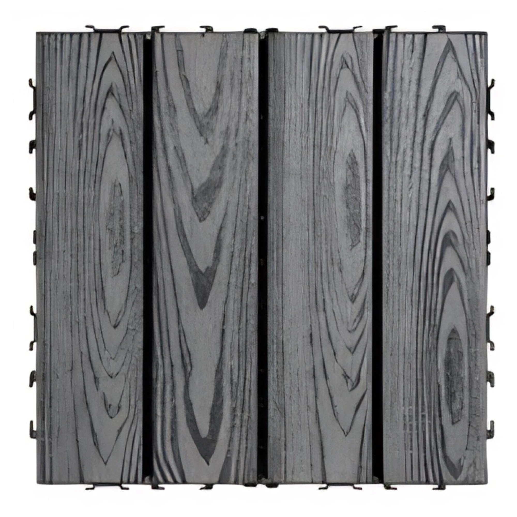 22 Pcs Composite Wood Patio Deck Tiles, Interlocking Flooring