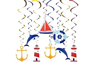 20-Piece WILLBOND Nautical Hanging Swirl Cruise Ship Anchor Decorations for Celebratory Occasions