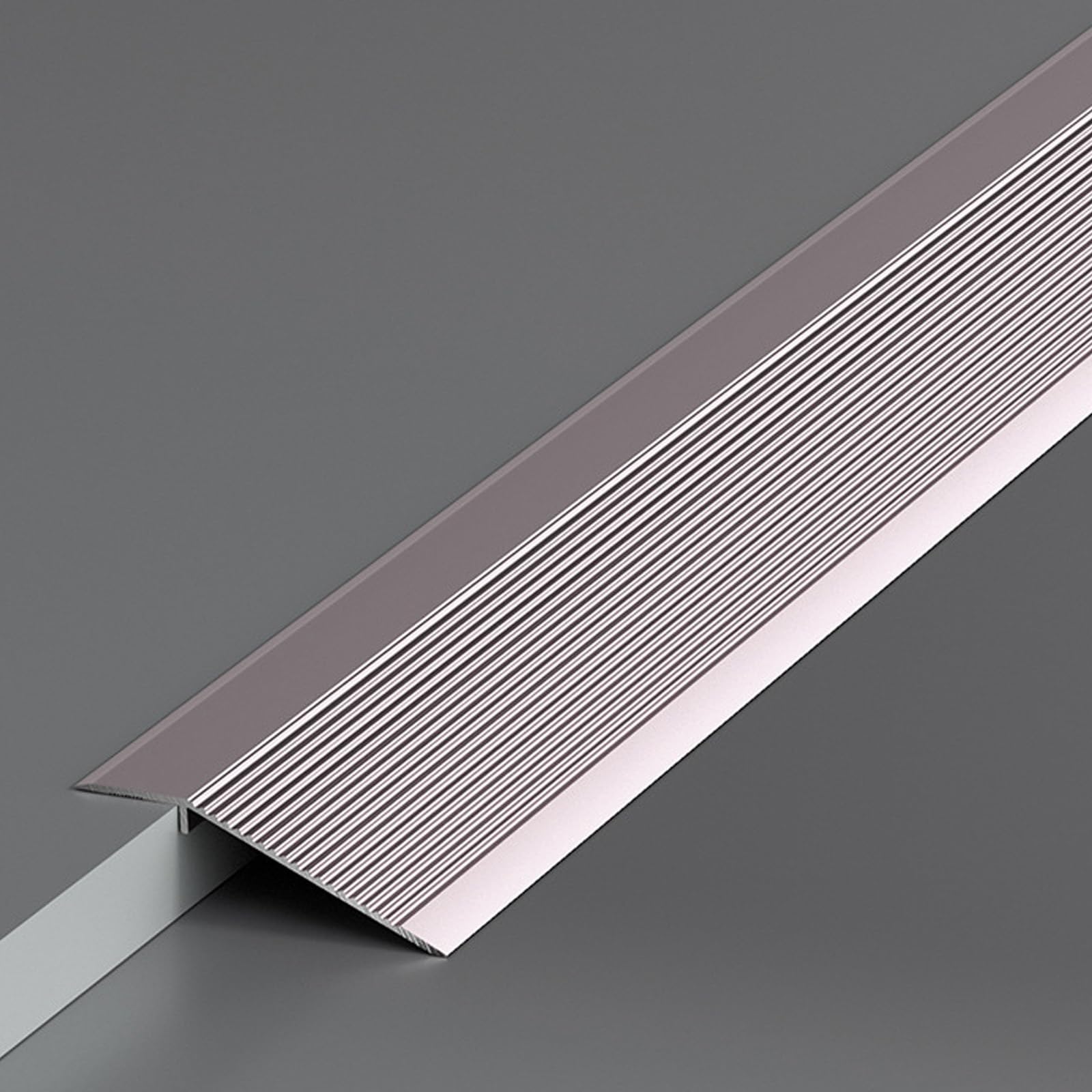 SAGIDAR Bandes De Transition De Seuil Robustes en Aluminium, Rampe D'entrée De 10 Cm De Large, Surface Lisse, Rail De Transition Raccordement D'espace, pour Bois À Moquette/stratifié À Carrelage