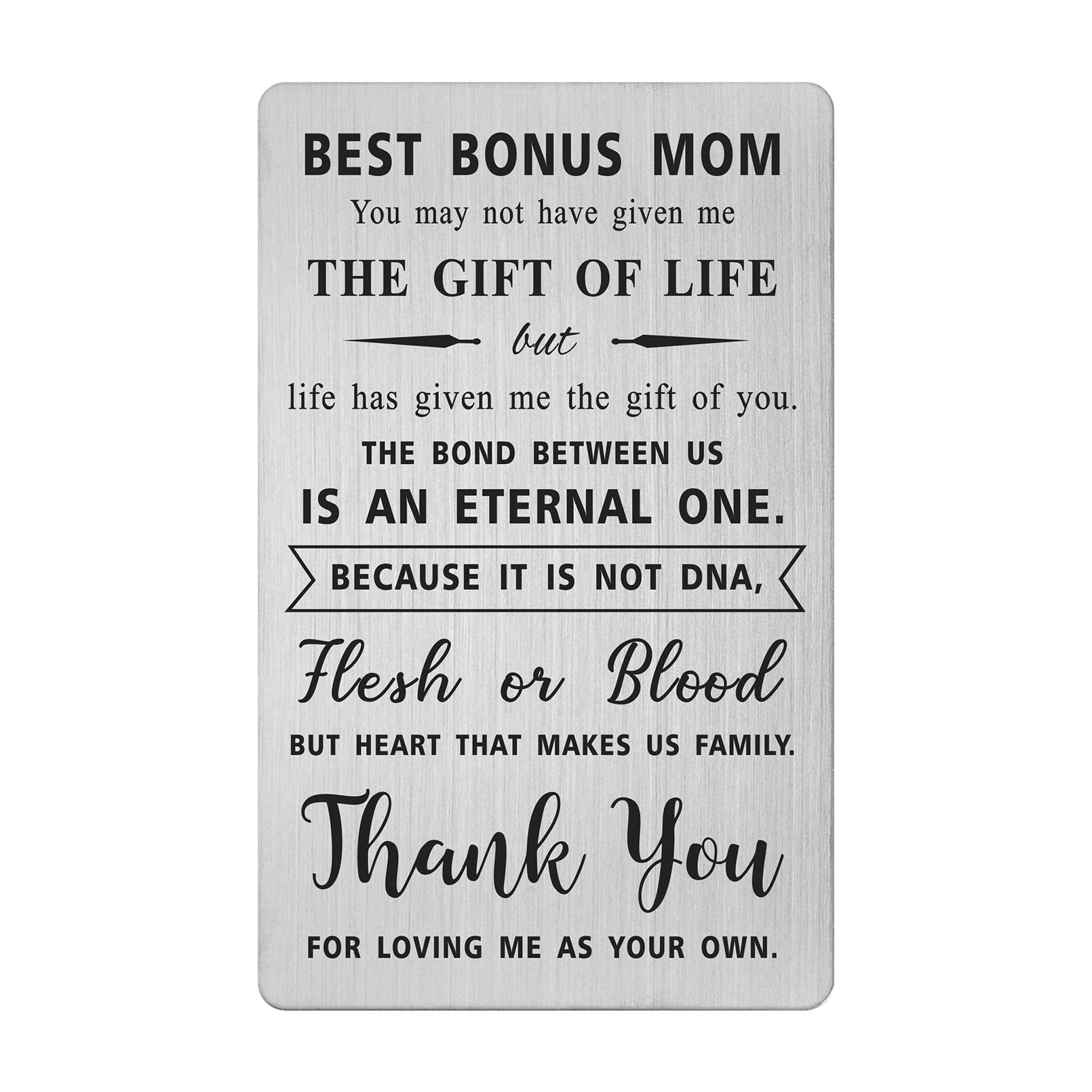 Amazon.com : Bonus Mom Stepmom Gifts, Wallet Card Inserts for Step Mother,  Birthday Gift for Stepmother from Son Daughter, Thank You Loving Me As Your  Own Stepmom, Unique Wedding Present Mother's Day