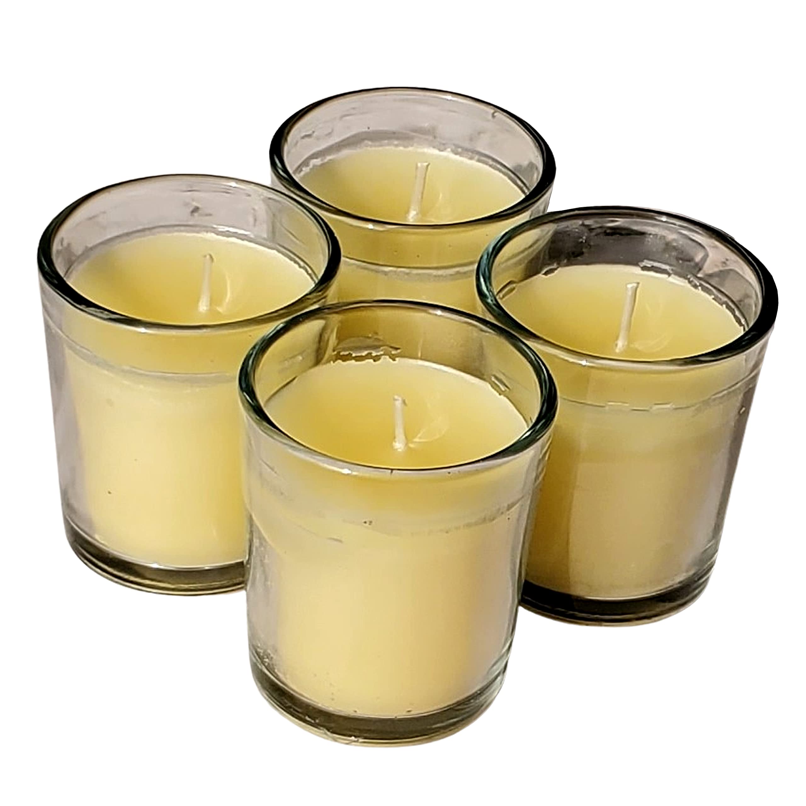 Pure Source India Votive Glass Scented Wax Candle Big Size Candles Combo Set for Home Decoration Aroma,50G, Pack of 4 (Scented - Vanilla)