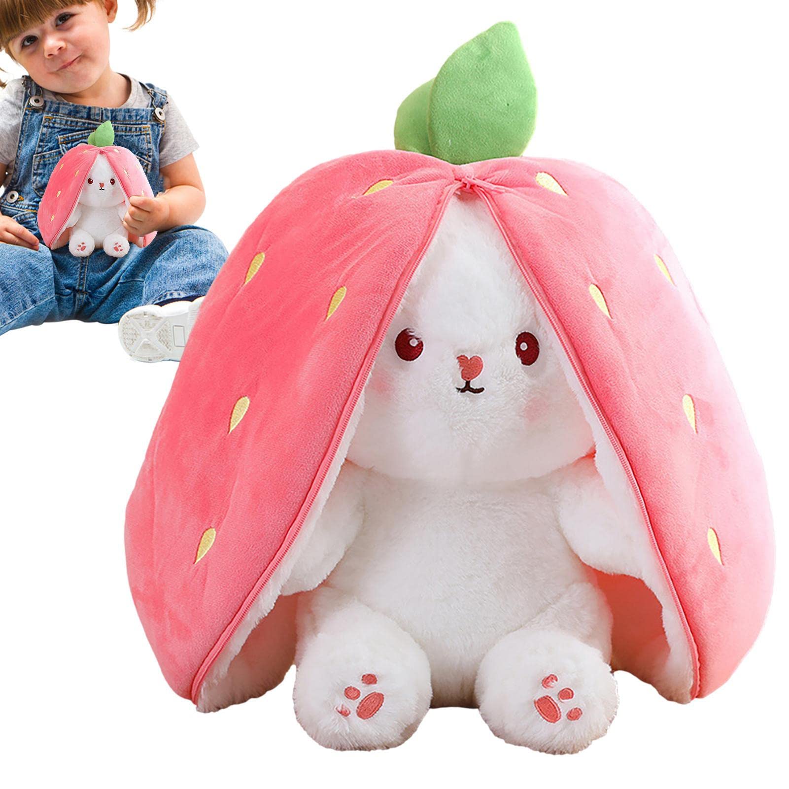 Hide And Seek Bunnies - Reversible Floppy Ear Bunny Plushie,Floppy Ear Sitting Bunny Stuffed Animal Rabbit Bedtime Friend Plush Easter For Kids