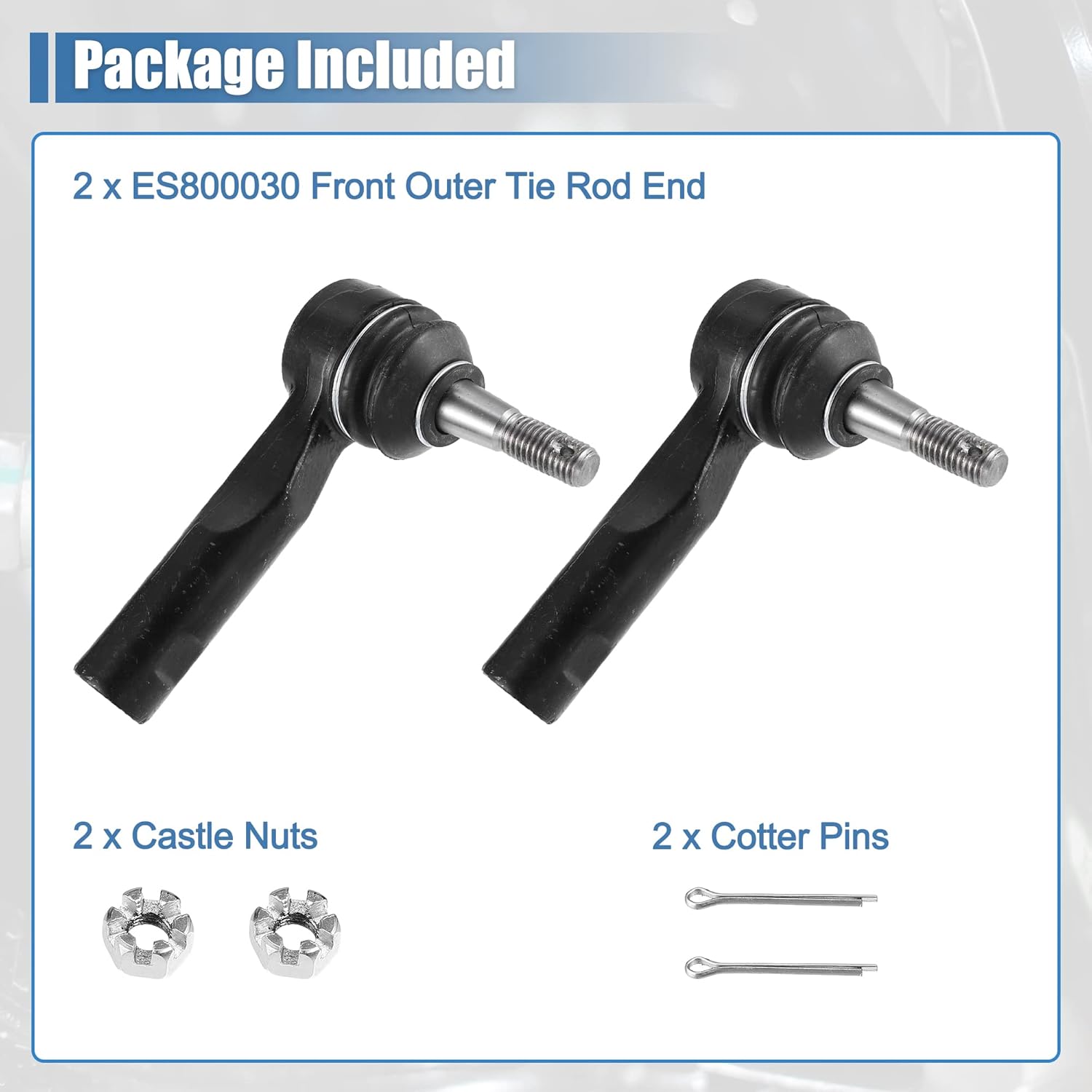 X AUTOHAUX 2pcs Front Outer Tie Rod End Links Suspension Steering Tie Rod End Kit ES800030 for Chevrolet Cobalt Equinox HHR for Pontiac G5 Pursuit for Saturn Ion Vue