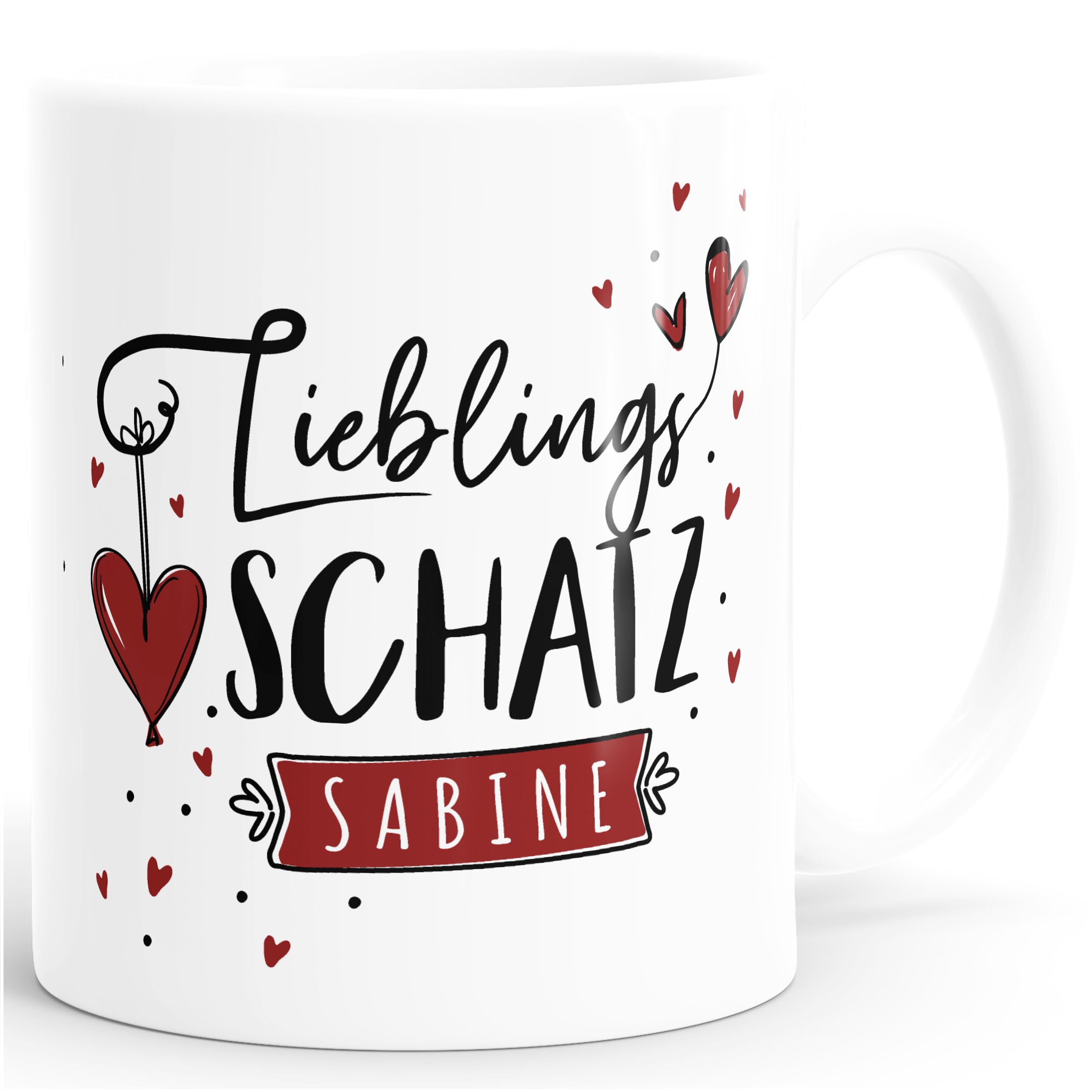 SpecialMe® Tasse Lieblings-(style_variation_string) personalisierbar mit Namen persönliche Geschenke kleines Dankeschön Weiss Keramik-Tasse