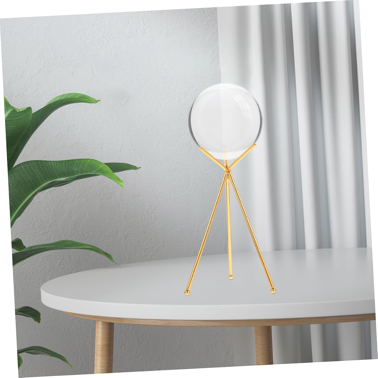 Ciieeo Iron Crystal Ball Stand Desktop Decor Stable Holder Golden