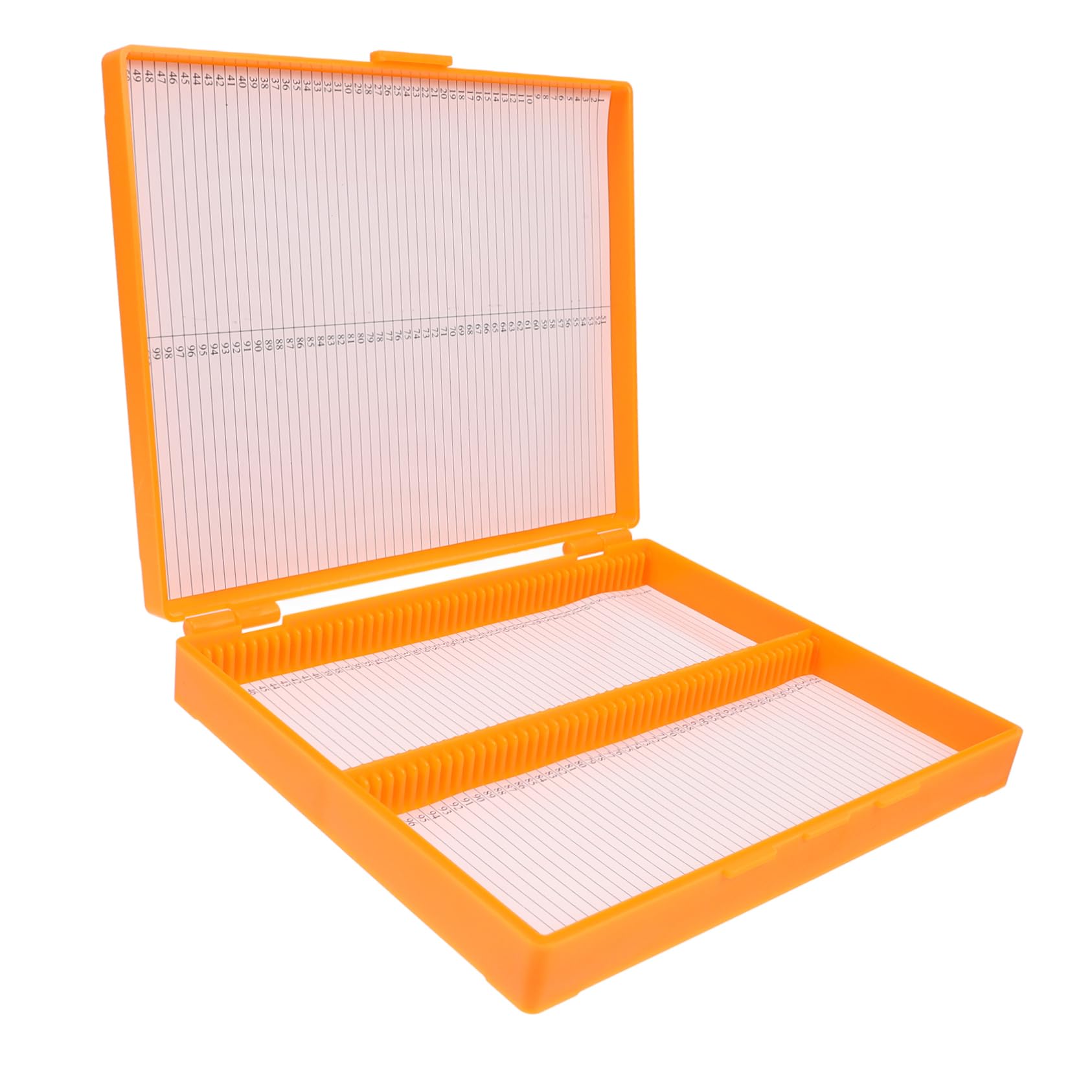 SOLUSTRE Microscope Slide Boxes 100 Pieces Lab Slide Organizers Covers Sturdy Plastic for Classroom and Research