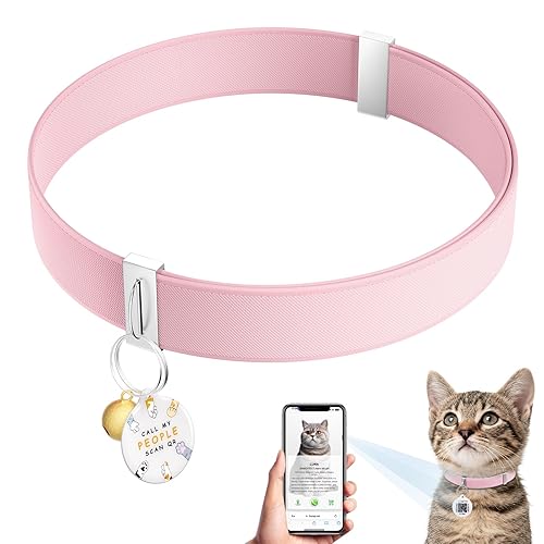 Cat Collar with QR Code Name Tag, Stretch Elastic Quick