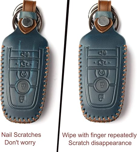 Miniatura 6 de Yxiertnr Funda de cuero para llavero Toyota con llavero de protección para llave inteligente Camry RAV4 Highlander Avalon C-HR Prius Corolla GT86