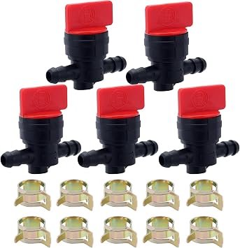 Panari 1/4" Fuel Shut Cut Off Valve for 698183 493960 698181 697947 9494768 5019H 5019K Small Engine Lawn Mower Fuel Valve
