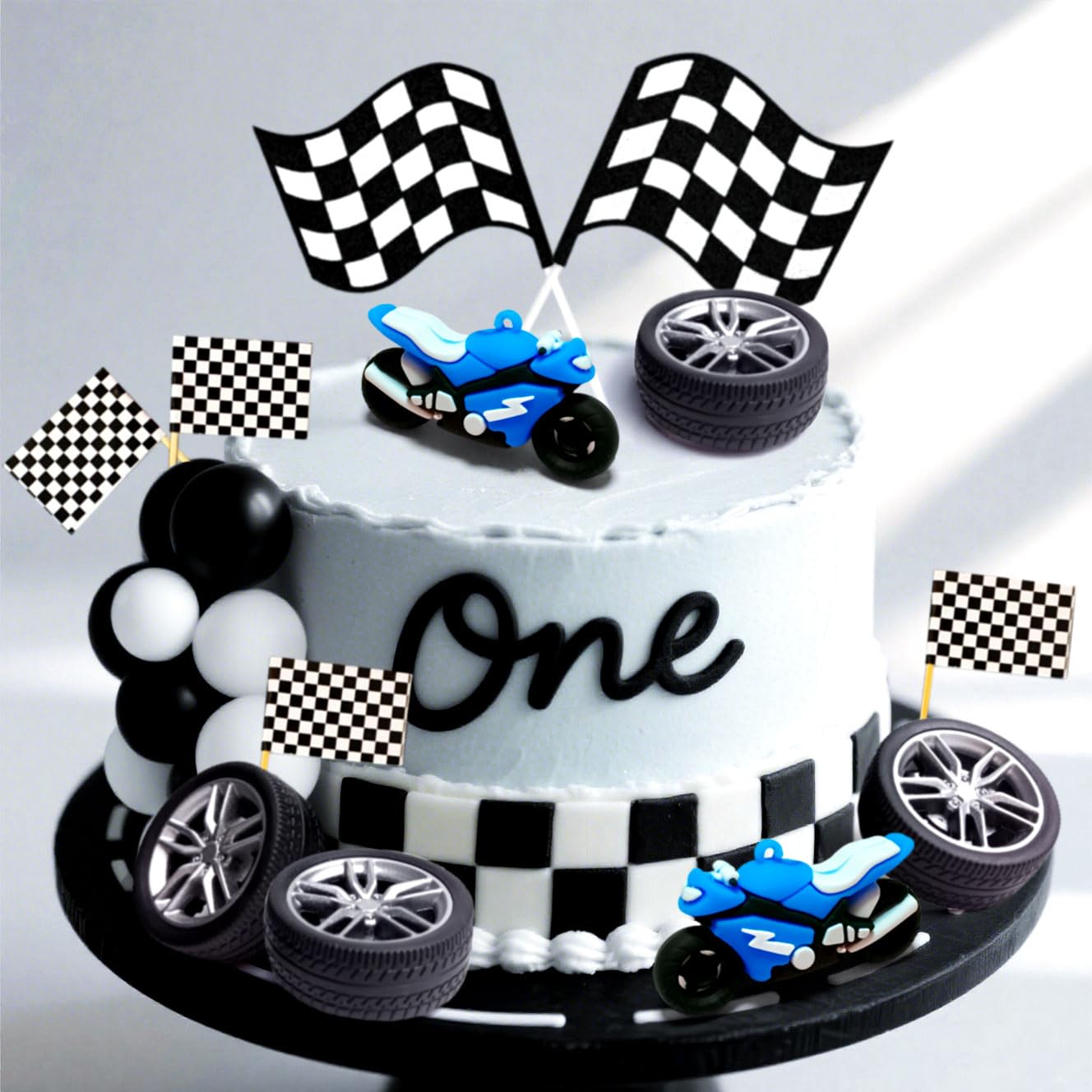JeVenis Dirt Bike Party Decorations Motorbike Cake Decoration Motorcycle Man Birthday for Dirt Bike Baby Shower Decor - Image 3