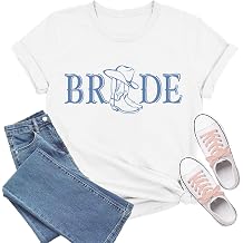 Western Shirts for Women Bride T-Shirt Bachelorette Tee Bridesmaid Tops