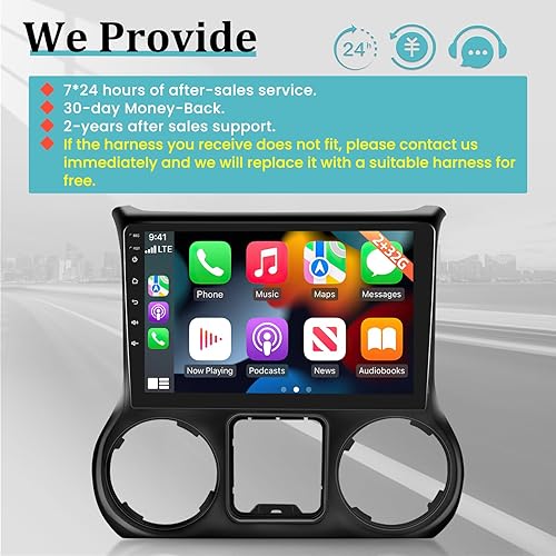 Miniatura 7 de Radio inalámbrica Apple Carplay Android para automóvil para Jeep Wrangler 2015-2017, 2+32G 10.1 pulgadas pantalla táctil con Android AutoDSPGPSWiFi