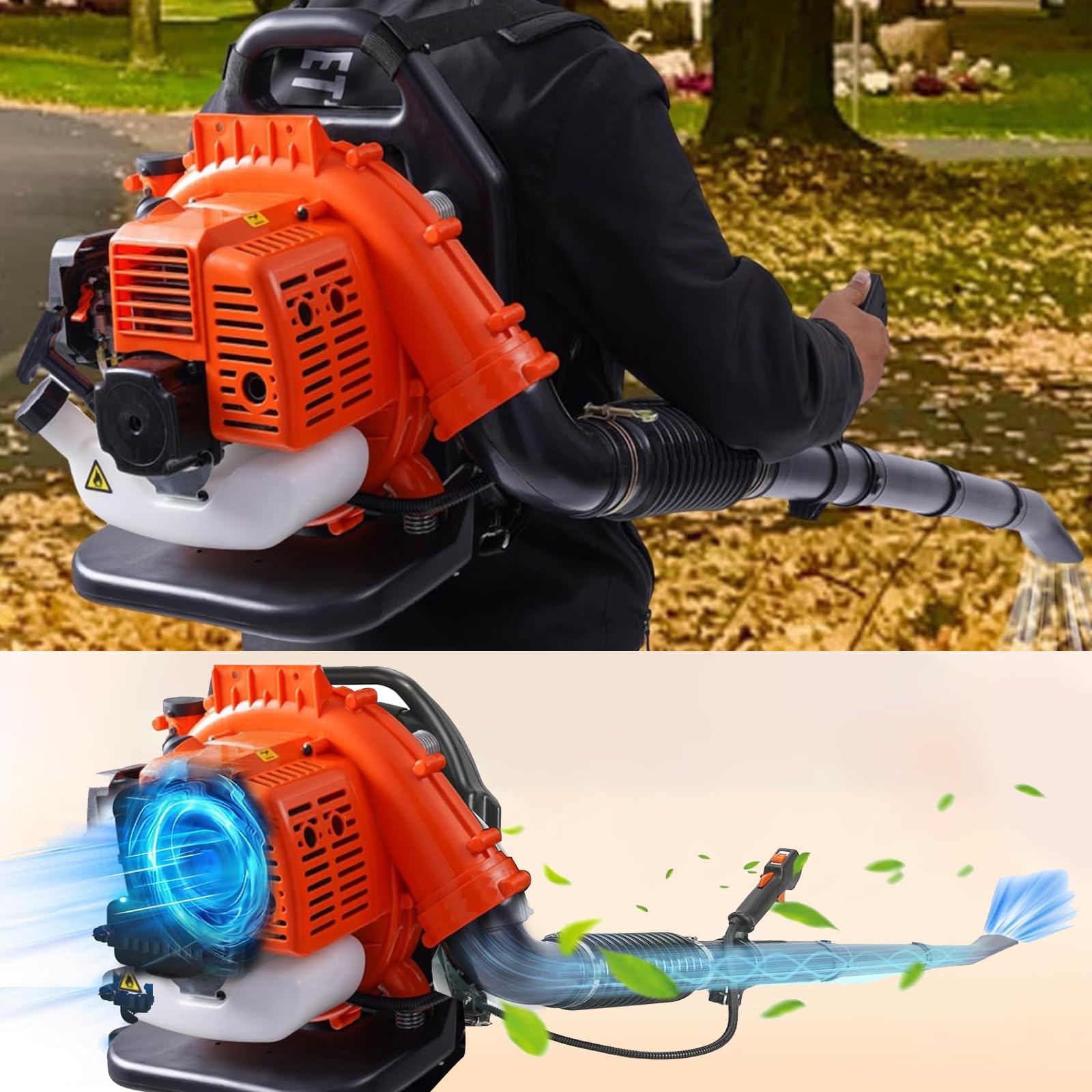 Souffleur de feuilles thermique avec moteur à essence monocylindre 808