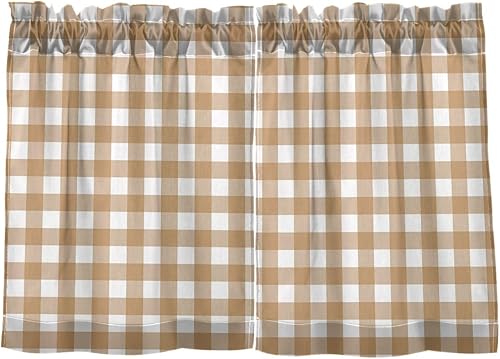 Miniatura 44 de Cortina de café de media ventana, cortinas de nivel para baño, cocina, dormitorio, sala de estar, juego de 2 paneles de flores