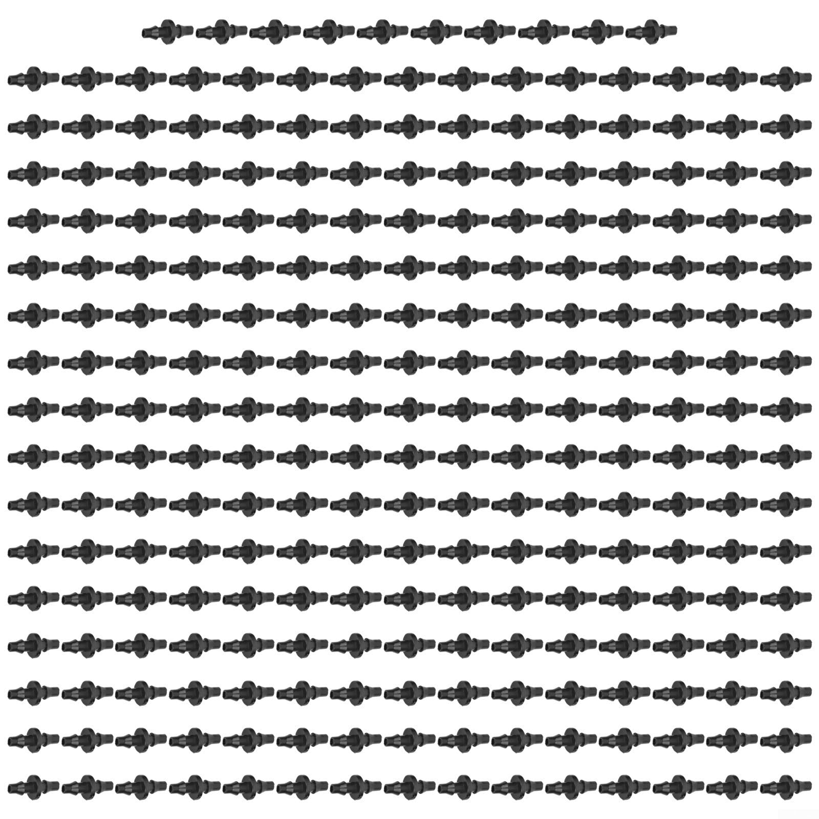 250 conectores de púas de riego por goteo, accesorios de junta recta de 4/7 pulgadas, para riego automático para sistema, adaptadores de manguera de plástico de alta resistencia, para