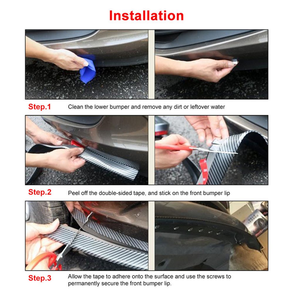 Buy Front Bumper Lip, Red Black Samurai Carbon Fiber 2.5M Car Front