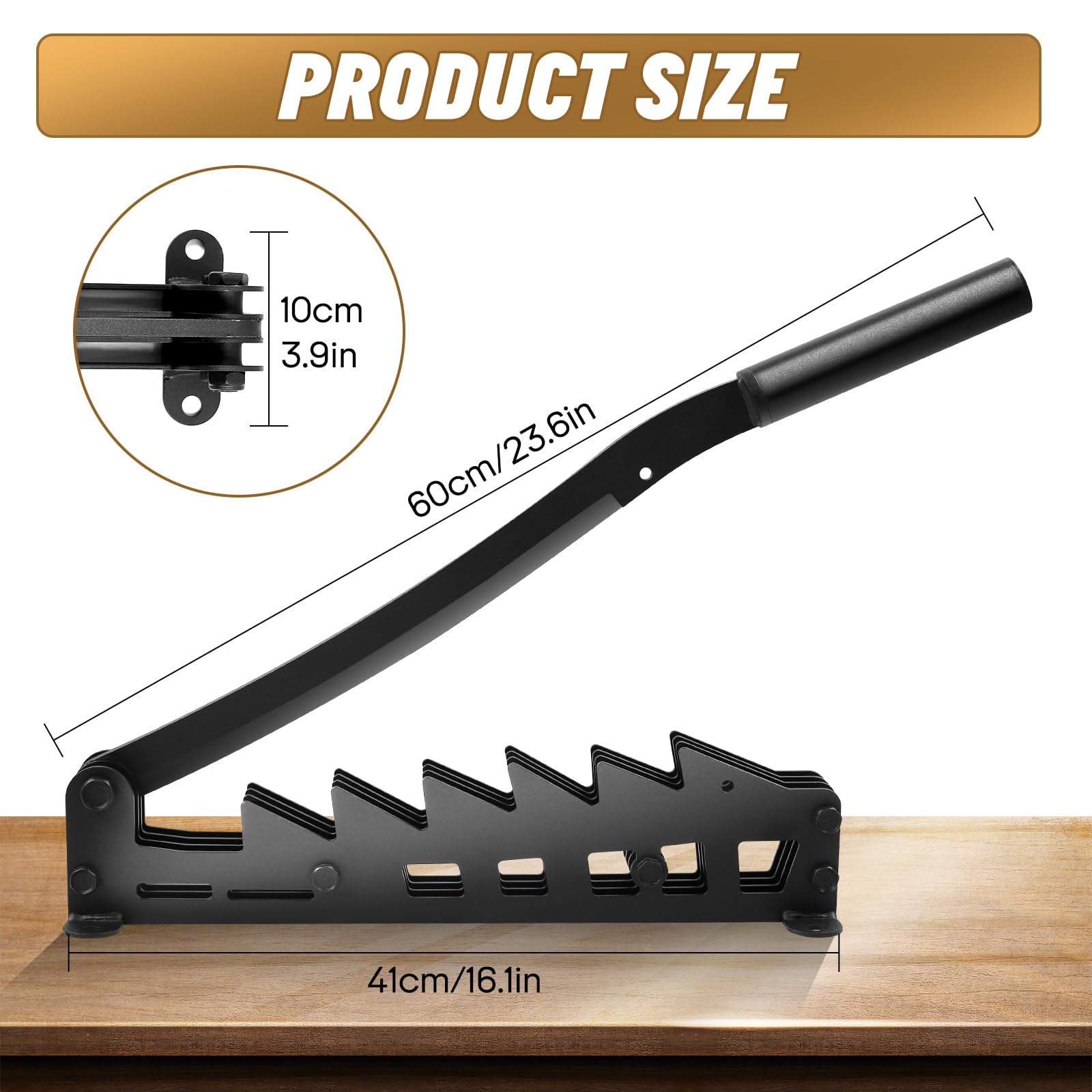 YedZen Log Kindling Splitter Wall Mounted, High Carbon Steel Firewood Manual Log Splitter with Two Handle, Portable Wood Kindling Splitter for Home & Outdoor Camping Barbecue - Image 2