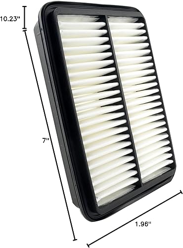 Miniatura 7 de Filtro de aire del motor - Compatible con Santa Fe 2001-2006 L4 2.4L y V6 2.7L, filtro de panel de celulosa, número de pieza OEM 28113-26000