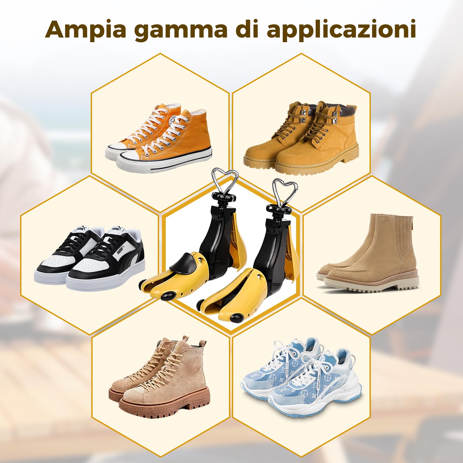 2 Pezzi Allarga Scarpe Uomo Donna - Forme per Scarpe a 4 Direzioni Tendiscarpe Regolabili in Larghezza e Lunghezza Ideali per Scarpe Troppo Strette Adatti a Tutte le Misure