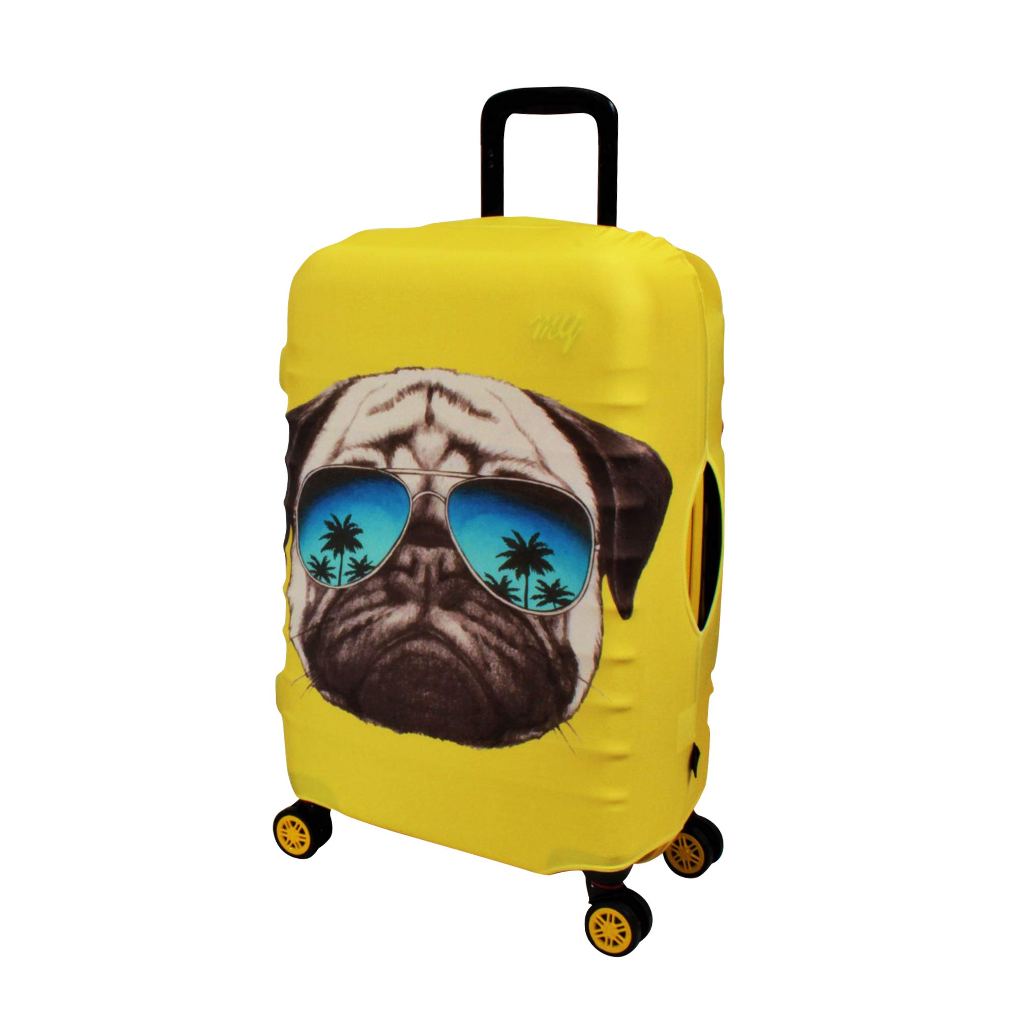 TULLIXLuggage Cover Suitcase Protector Fits 19-33 Inch TSA Approved Travel Suitcase Cover Washable Dustproof Anti-Scratch (L (26-30 inch), Pug Dog)