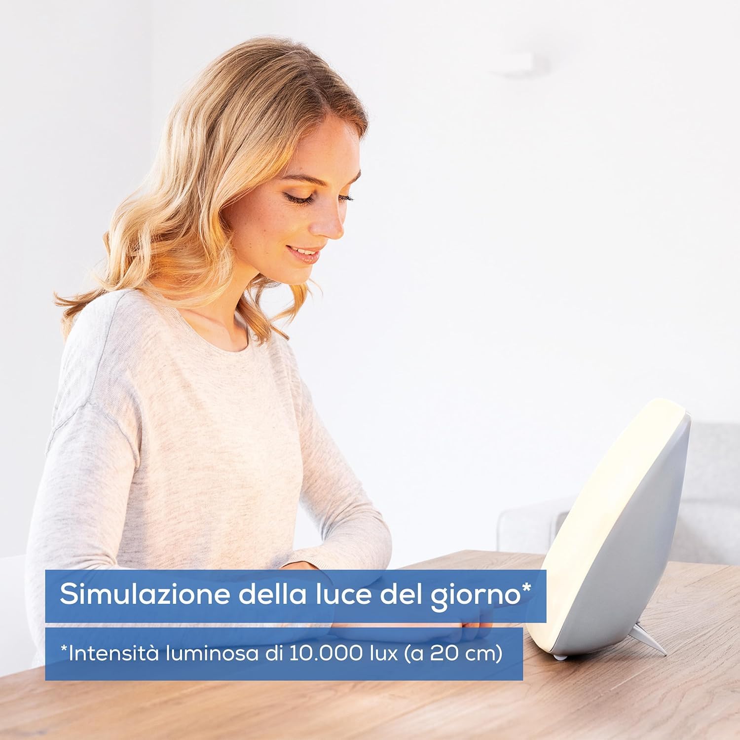 Beurer TL 41 Touch Lampada a Luce diurna LED, Fototerapia 10.000 Lux contro la Carenza di Luce, Dispositivo Medico, Base Pieghevole, Controllo Touch, Superficie 22x20 cm