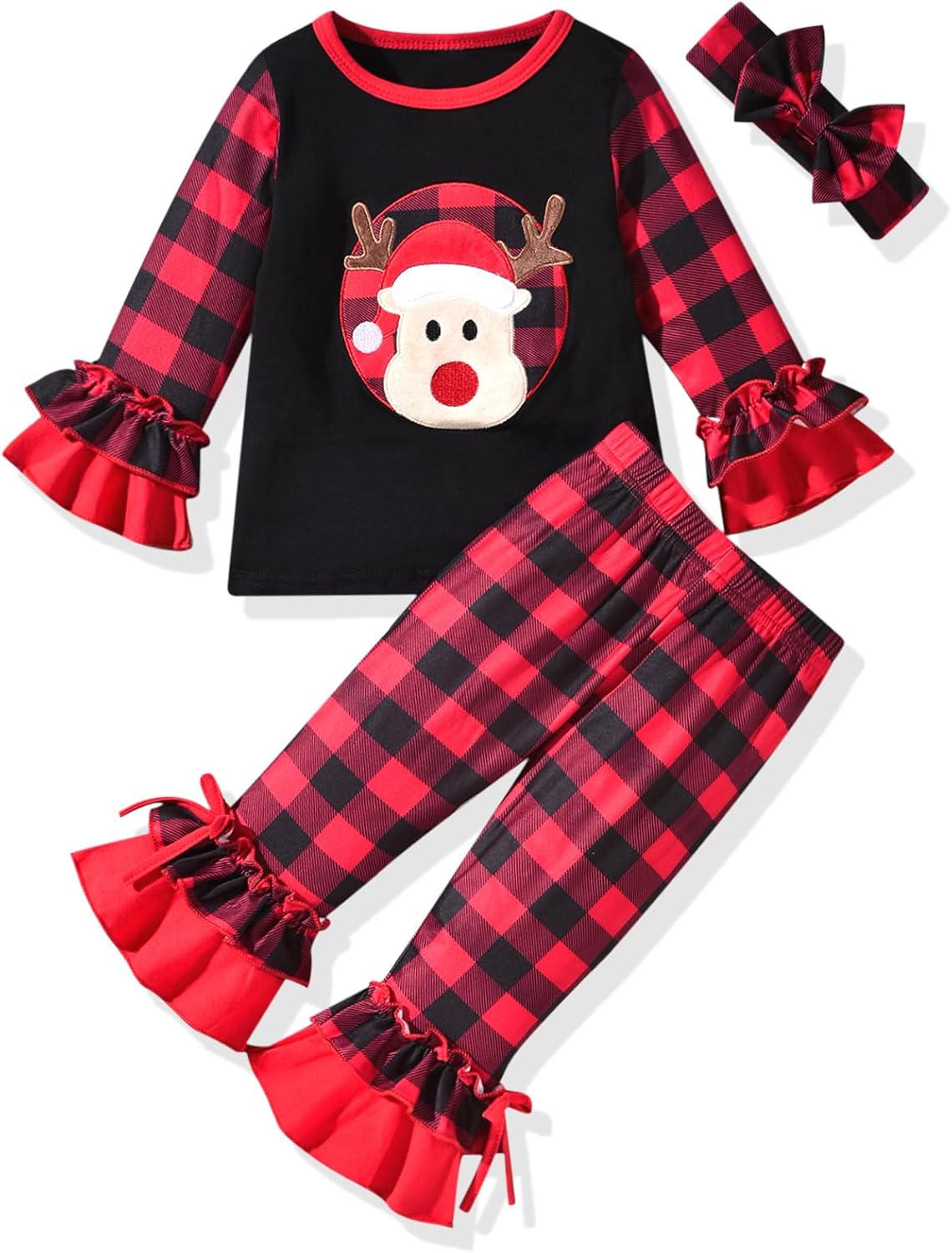 HINTINA Infant Toddler Girl Christmas Outfits Bell Bottom