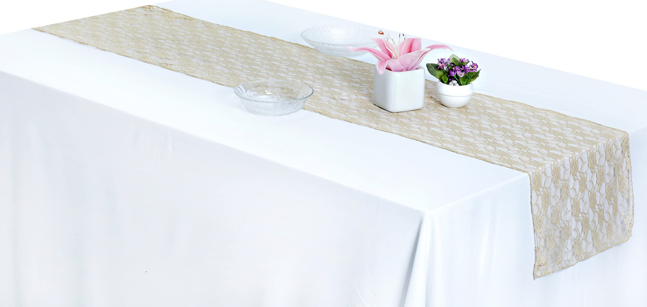 結婚式用　テーブルランナー Amazon｜mds レーステーブルランナー ウェディング用 12 x 108インチ
