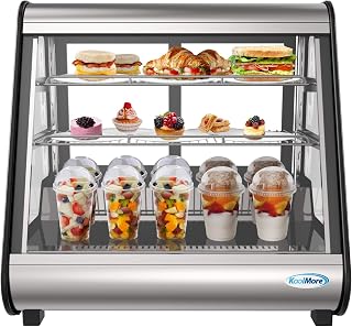 KoolMore - CDC-4C-BK 27" Commercial Countertop Refrigerator Display Case Merchandiser with LED Lighting - 4.6 cu. ft, Black and Stainless Steel (858154008300)