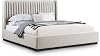 Meridian Furniture LoganBeige-K Logan Collection Modern | Contemporary King Bed with Rich Beige Linen Textured Fabric, Wood Base, Tufted Headboard, Wing Back, 81.5 W x 87.5 D x 52 H, Beige, King