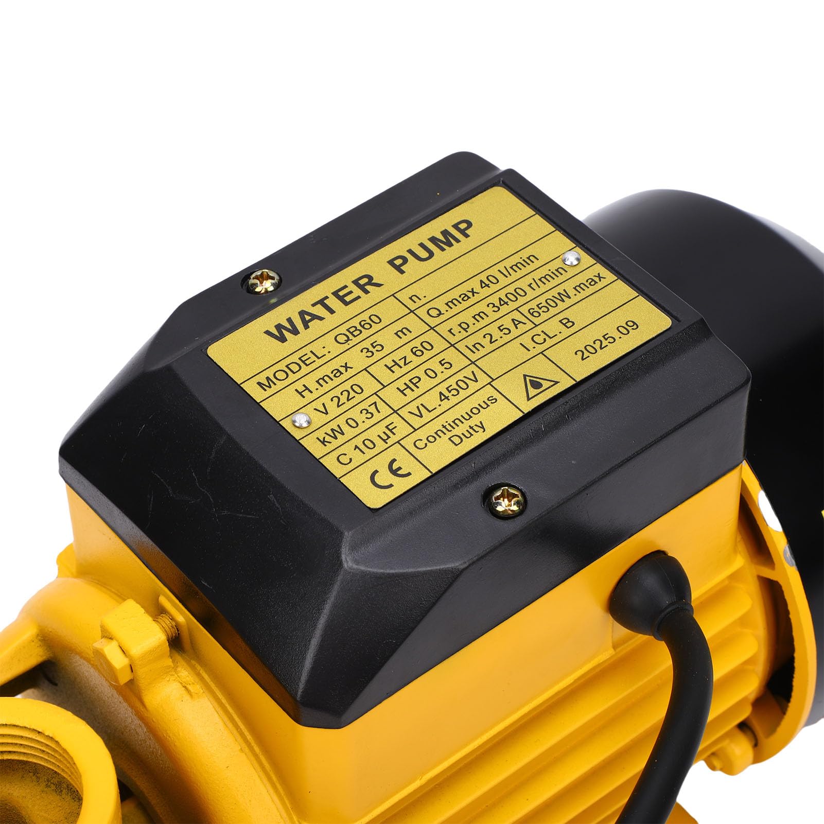 SEAFRONT Pompa Centrifuga Acqua 650W, Portata 40L/min, Prevalenza 35m per | Ingresso e Uscita NPT da 1 Pollice, Struttura in Ghisa e Lega di Alluminio, Doppio Cuscinetto a Sfere per Funzionamento