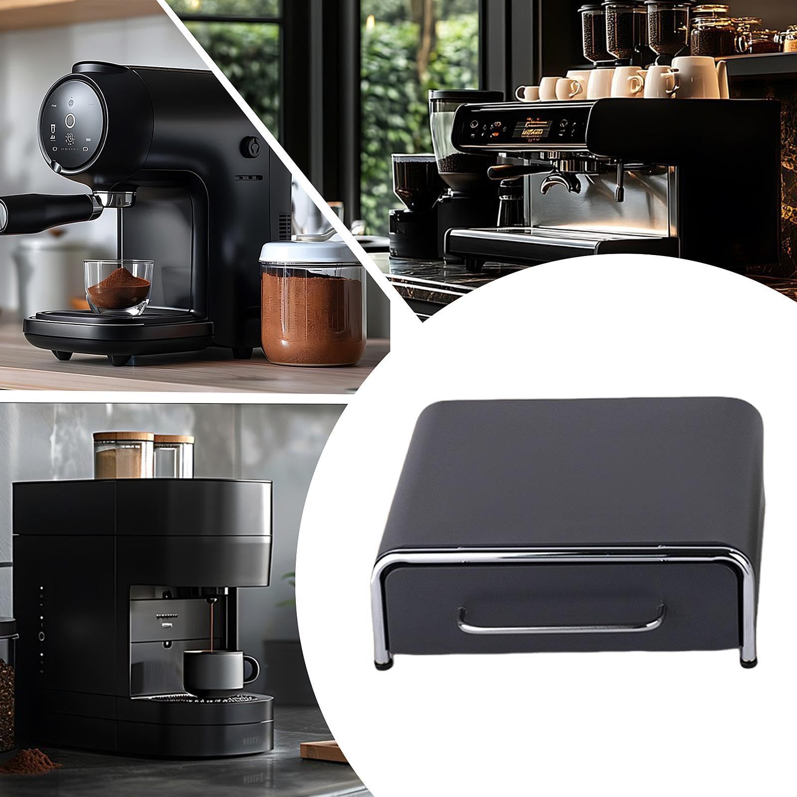 Uchwyt dozownika kapsułek do kawy, solidny metalowy organizer kuchenny do Nespresso i Gusto, biurko i blat, czarny, szary, 45 x 42 x 11 cm rozwiązanie do przechowywania kapsułek