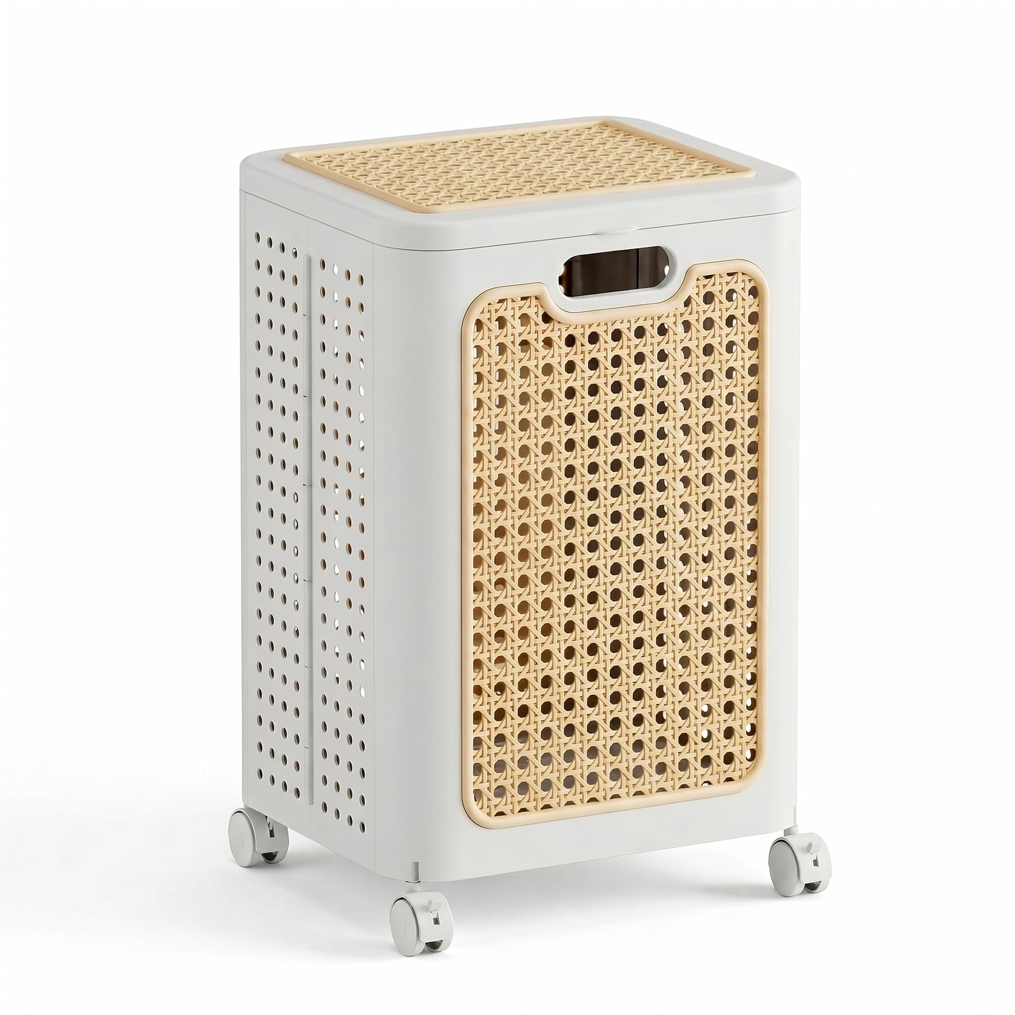 RichAxis Laundry Basket with Lid and Wheels for Clothes, Breathable Storage Organizer for Toys & Daily Essentials for Home (Beige)-picture-21