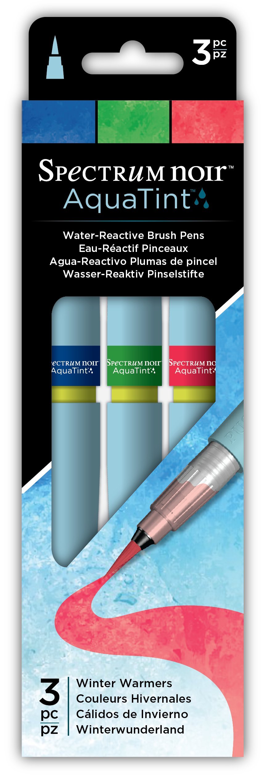 Spectrum Noir Winter Warmers Pack Of 3 Aquatint, Plastic, 25 X 7.3 X 1.5 Cm