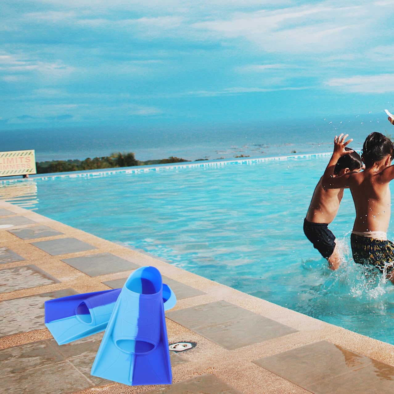 1 Paire Snorkeling Réglables pour Adultes Courtes de Natation Fins Légères Confortables pour Entraînement