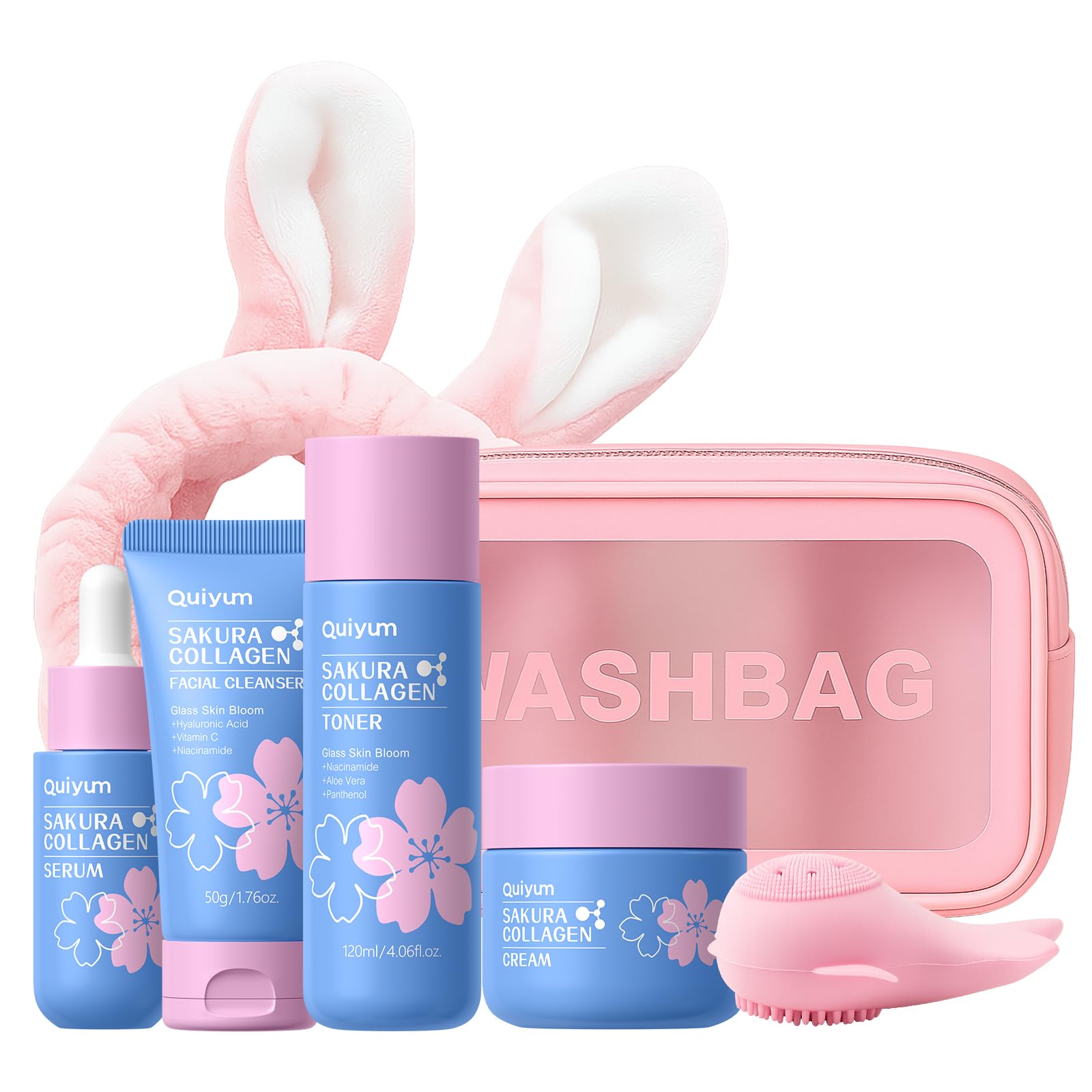 Amazon.com : QUIYUM Sakura Collagen Skin Care Set - 6pcs Skincare