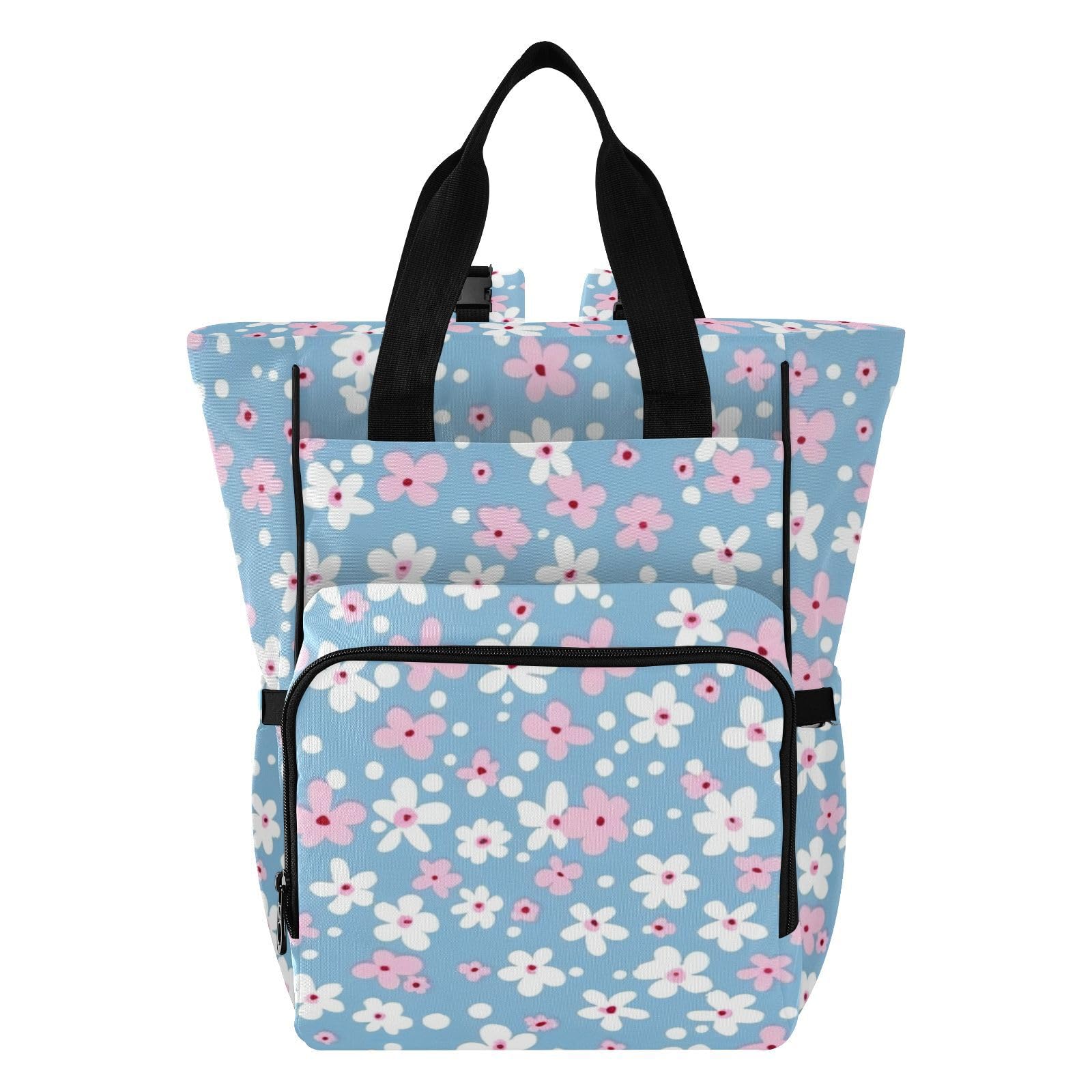 Borsa per pannolini zaino per mamme papà fiori