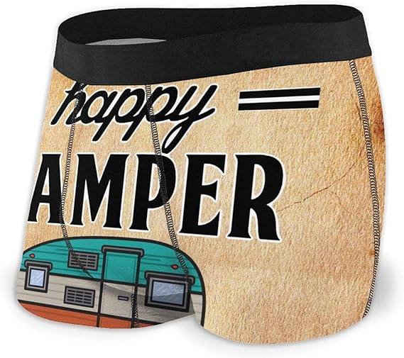 Happy Camping Campers Mens Boxer Briefs Underwear Underpants Stretch