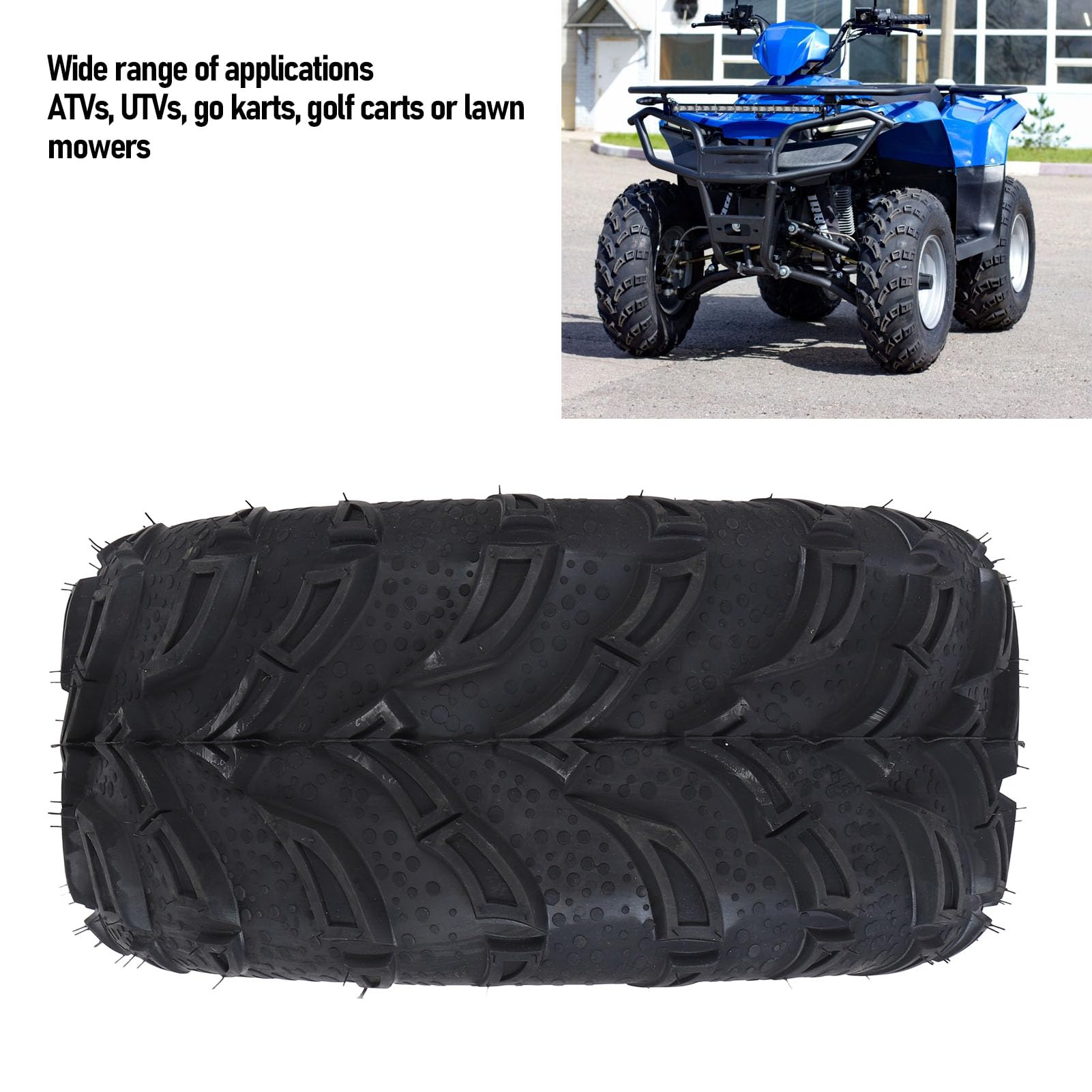 Luocute -12 6-warstwowa Opona Bezdętkowa, 6PR Opona Terenowa Heavy Duty do Wózka ATV UTV Gokart Kosiarka do Trawy
