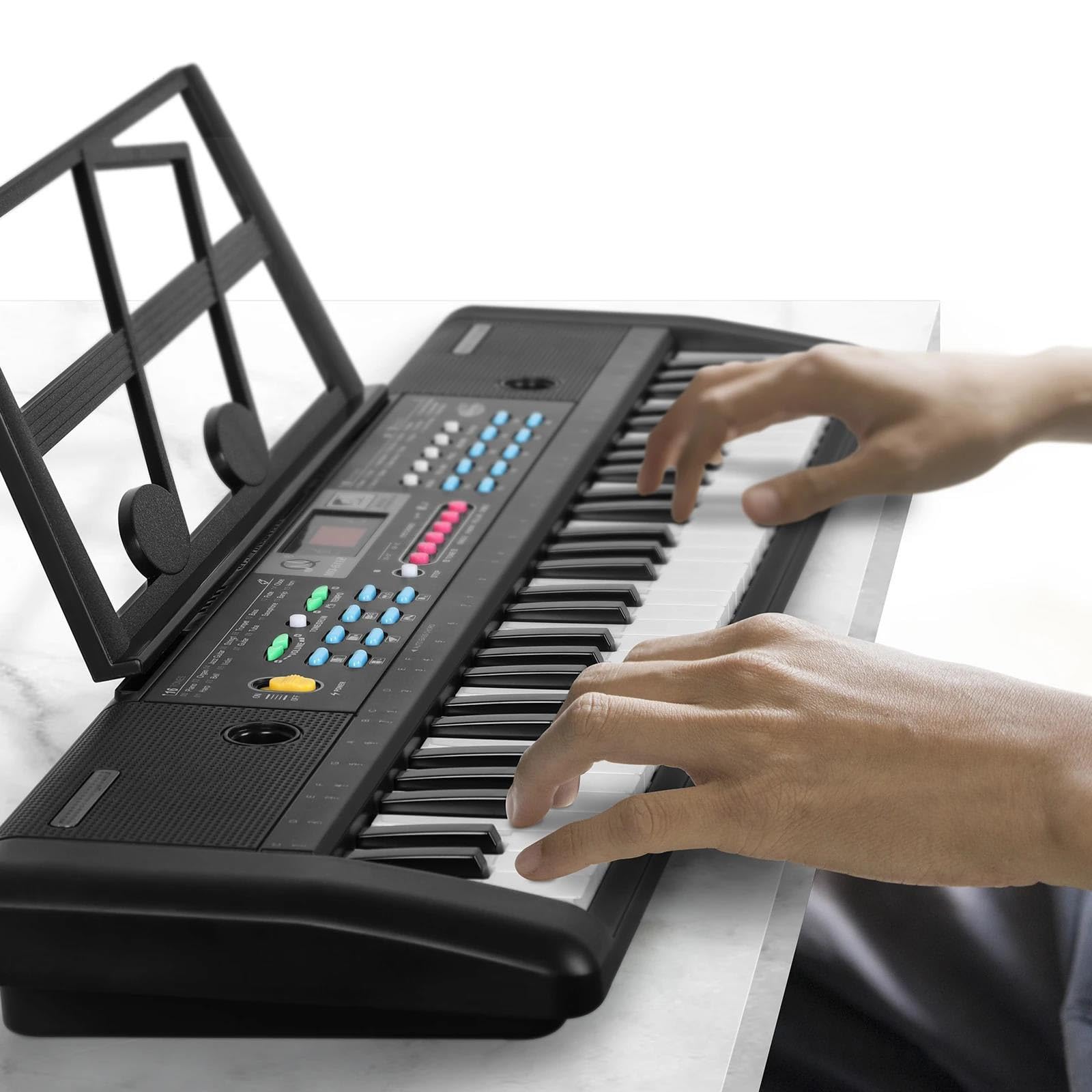 Profesjonalne Pianino Elektroniczne 61 Klawiszowa Wielofunkcyjna Klawiatura Elektronicznego Pianina Z Wbudowanym Mikrofonem Dla Początkujących