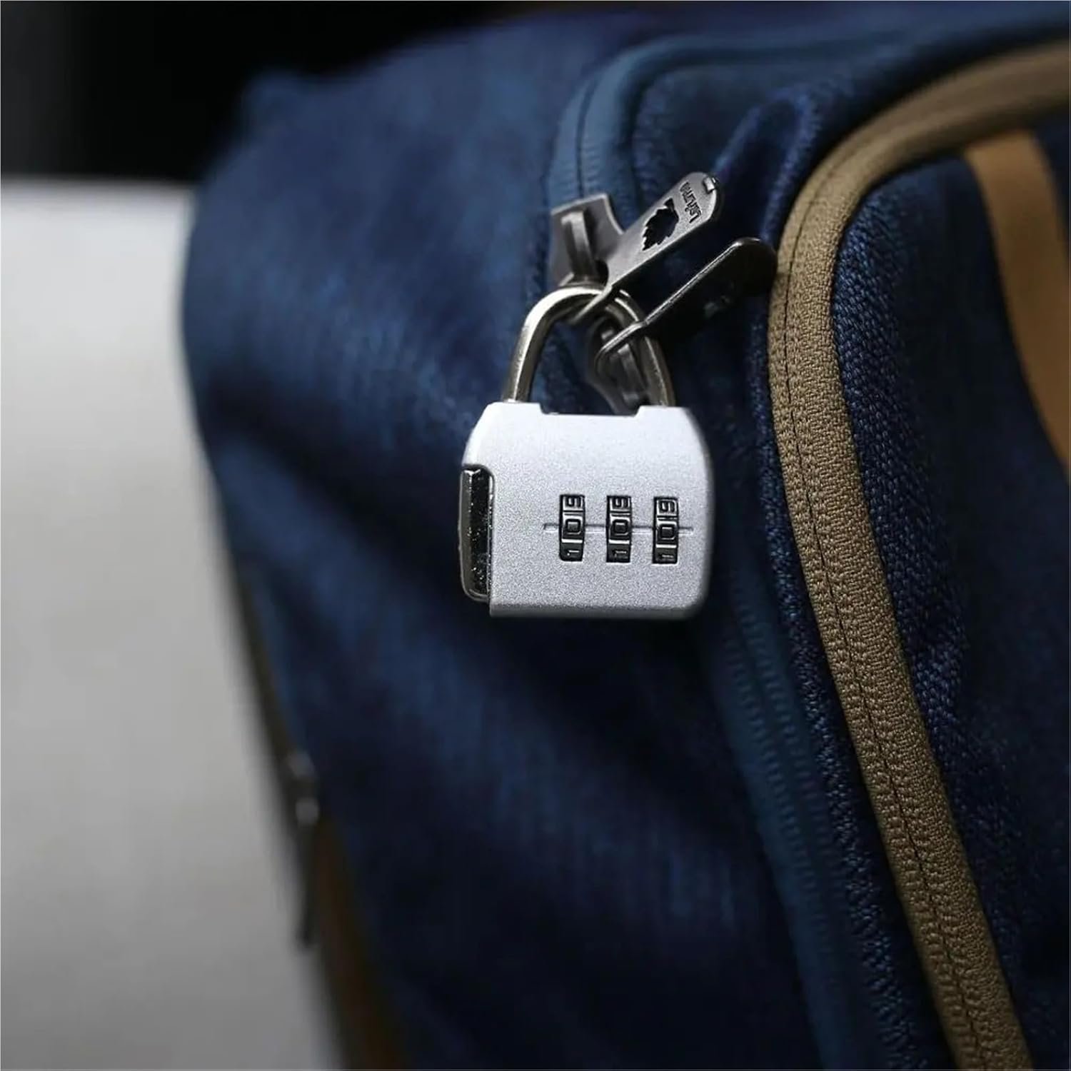 3 Digit Password Lock Mini Theft Travel Luggage Backpack Zipper Padlock Portable Dormitory Cabinet Zinc Alloy Padlock 1Pcs(Gold)