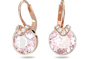 SWAROVSKI Pink Bella Vintage Drop Earrings, Crystal, Rose Gold-tone Finish, Large
