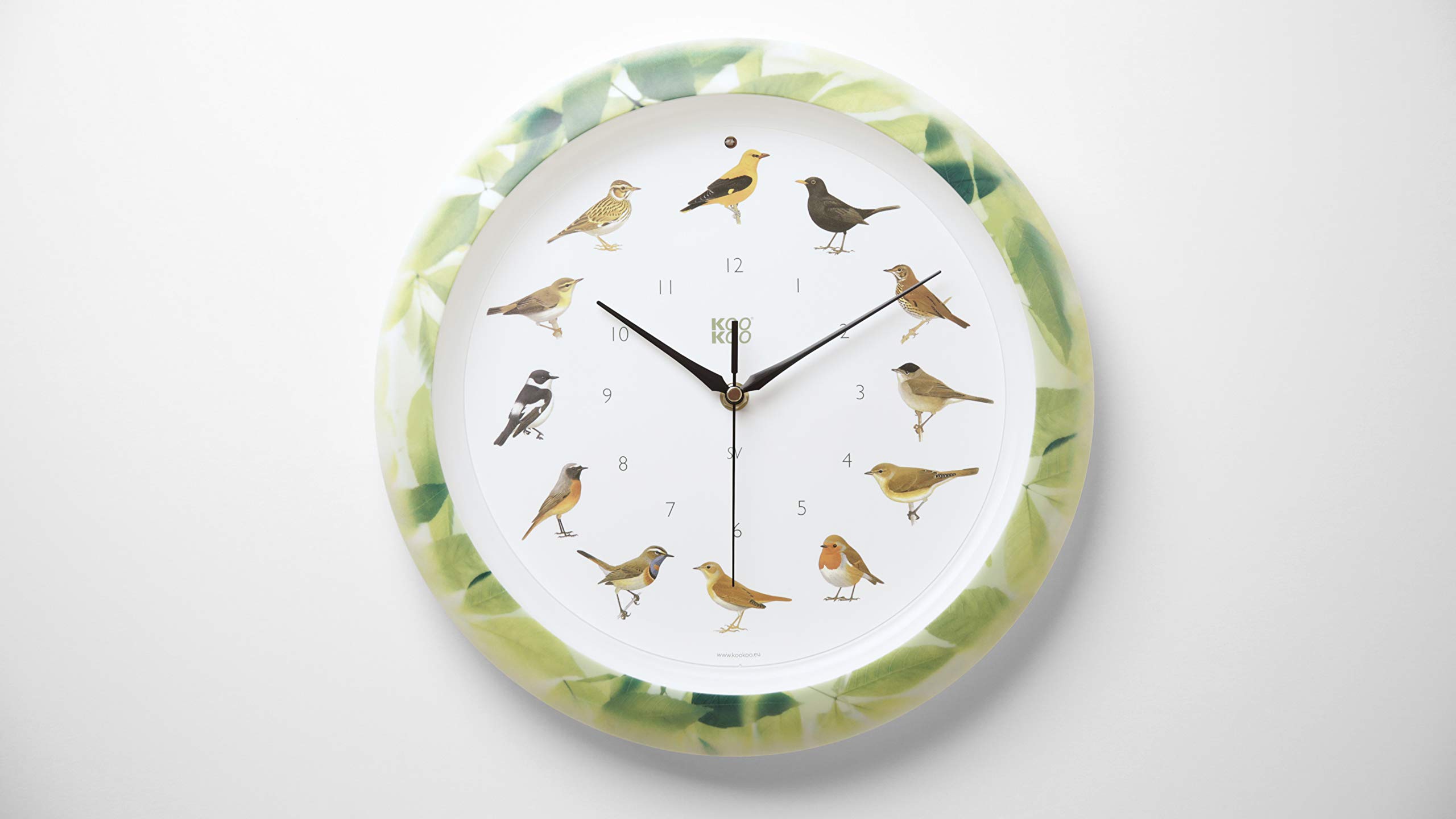 KOOKOO KidsWorld Grigio di Seta, Orologio da Parete Genuino, Suoni Naturali, 12 Animali della Fattoria
