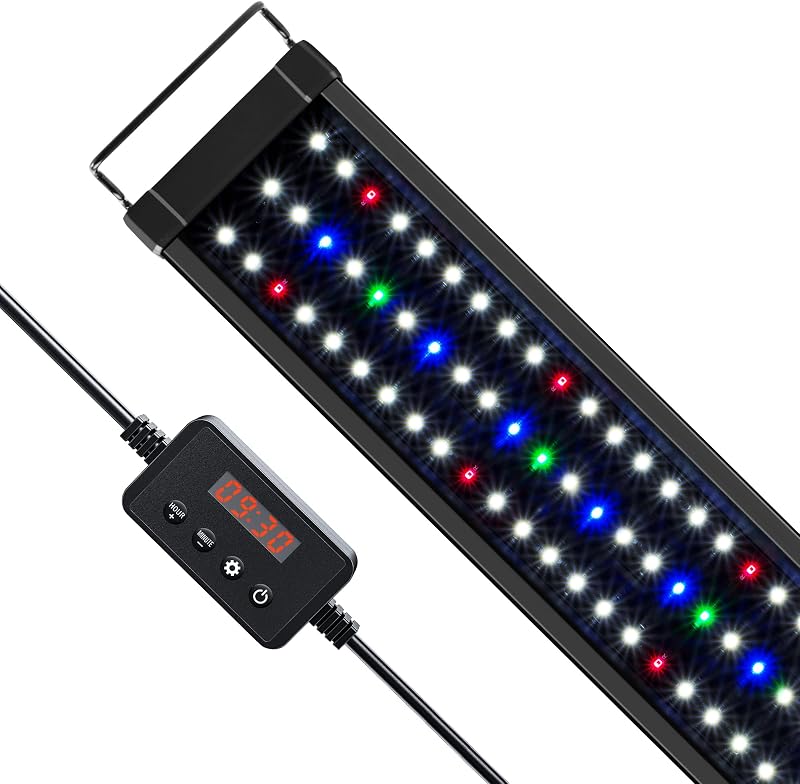 NICREW ClassicLED Plus Luz LED para acuario con temporizador, 27 vatios, para luz de pecera de 36 a 48 pulgadas, ciclo de luz diurna y luz de luna