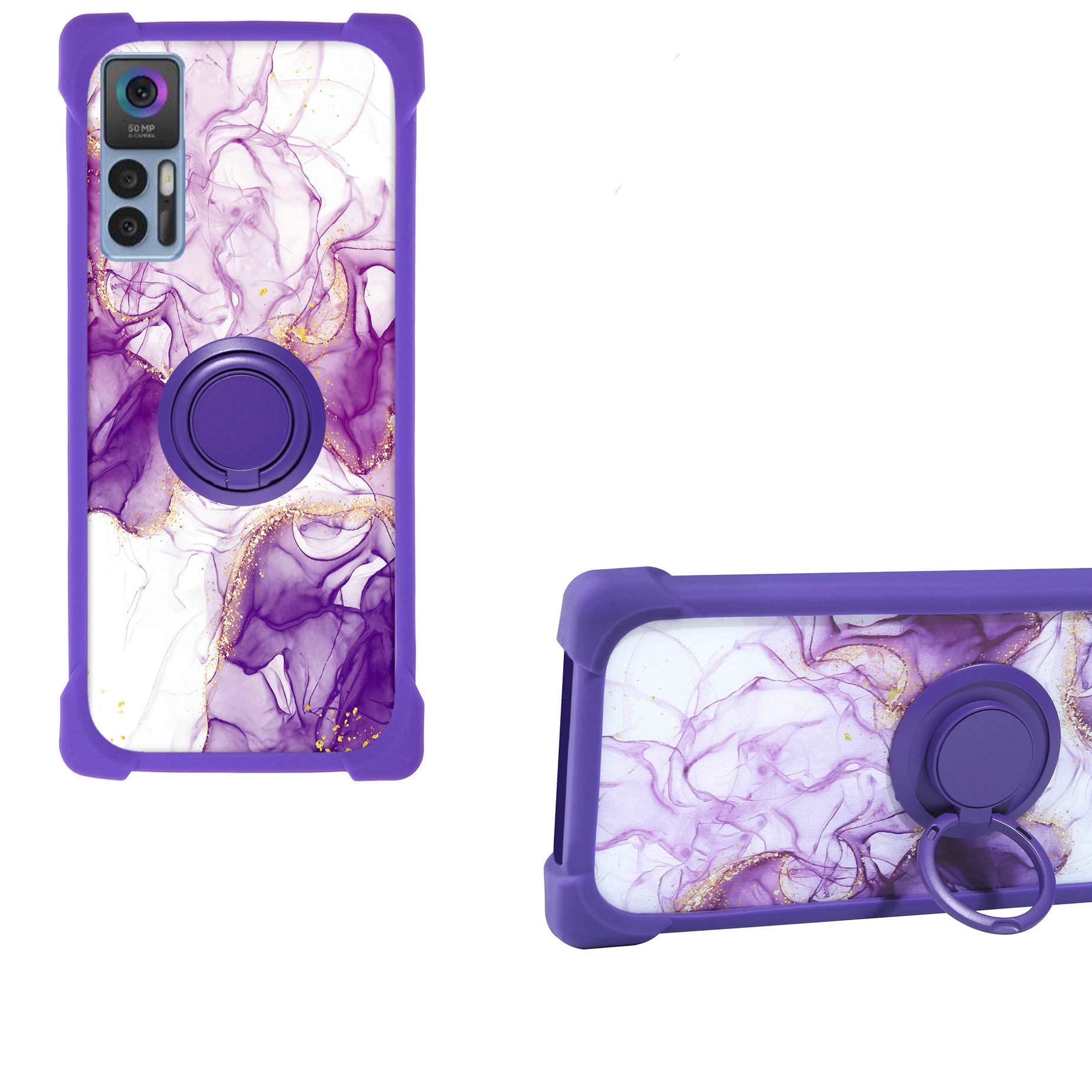 Custodia Ibrida Rome Tech Per TCL 30Z / 30 LE (2022) – Con Anello Magnetico E Cavalletto