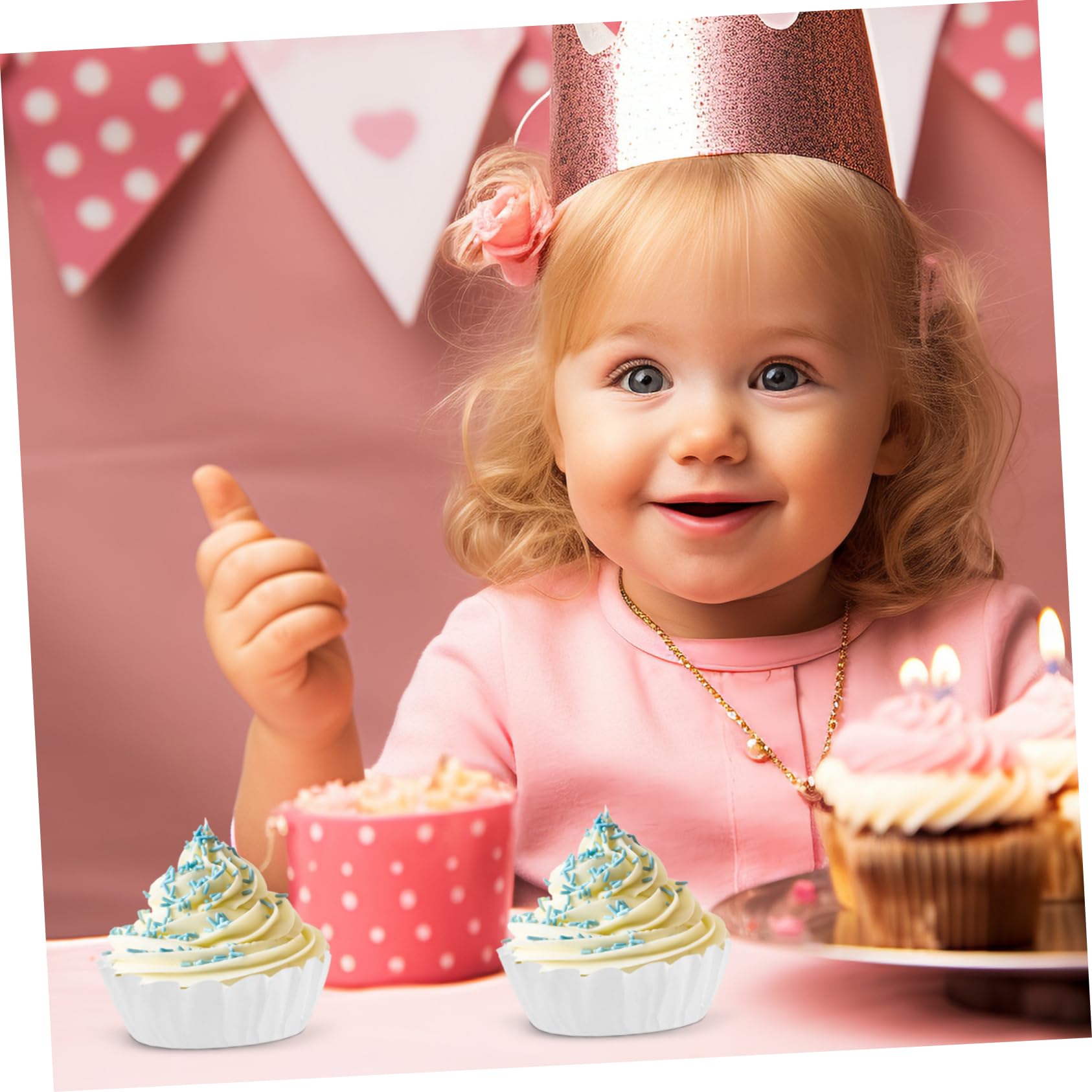 MAGICLULU 5 Sätze Baskisches Ölpapier Muffinförmchen Aus Pergamentpapier Cupcake-papiere Tulpen-muffinförmchen Backförmchen Aus Papier Große Muffinförmchen Silikonpapier Weiß 50 Stück * 5
