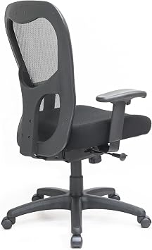Eurotech Seating Apollo High-Back Swivel Ergonomic Office Chair with TEMPUR Cushioned Seat and Mesh Back, 360-Degree Swivel Executive Task Office Chair, Black