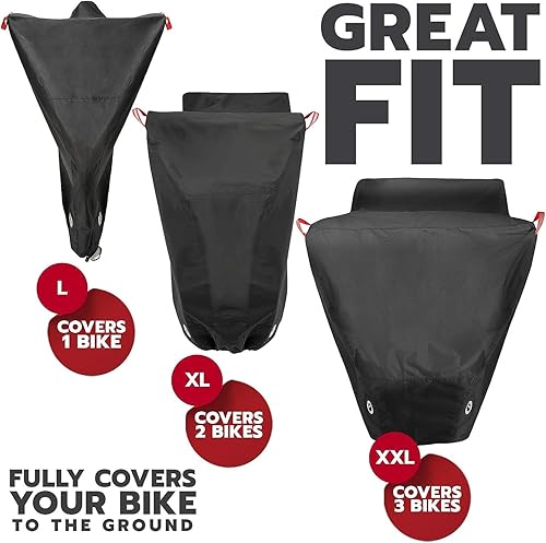 Miniatura 3 de PRO BIKE TOOL Bicycle Cover for Outdoor Storage - for 1 2 or 3 Bikes - 2 Style Options - Stationary Use for Yard or Garden - Travel Use for Car