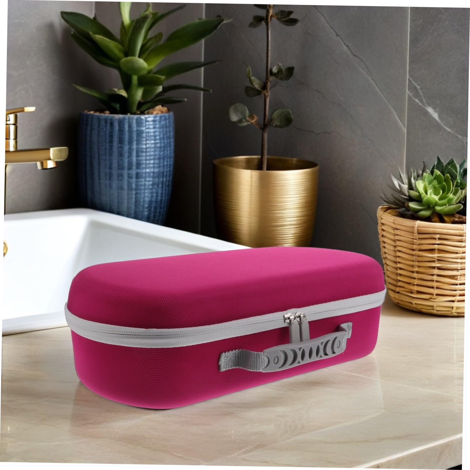 Beaupretty Custodia Protettiva per Asciugacapelli Borsa da Viaggio Compatta per Strumenti per Capelli Organizer Compatta e Resistente Porta Asciugacapelli e Accessori Rosa